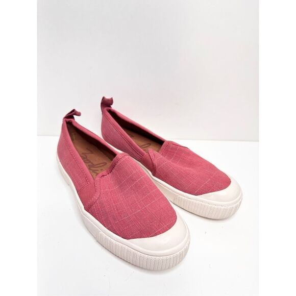 Zodiac Sneakers Womens Size 6 Burgundy Canvas Leather Slip On Shoes - Picture 1 of 8